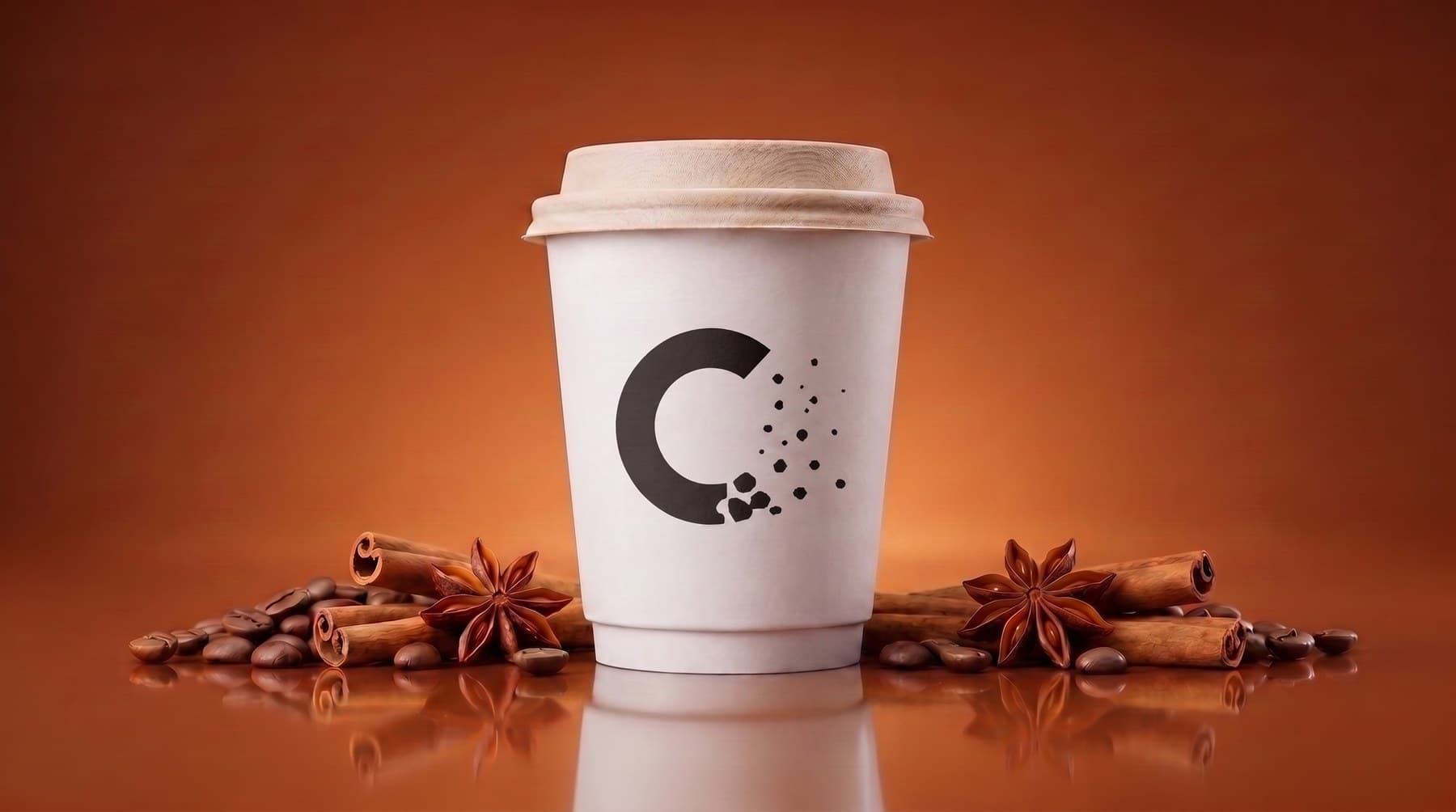 12oz cupcasa cup with the printed C mark