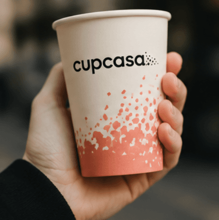 A hand holding a cupcasa PHA cup